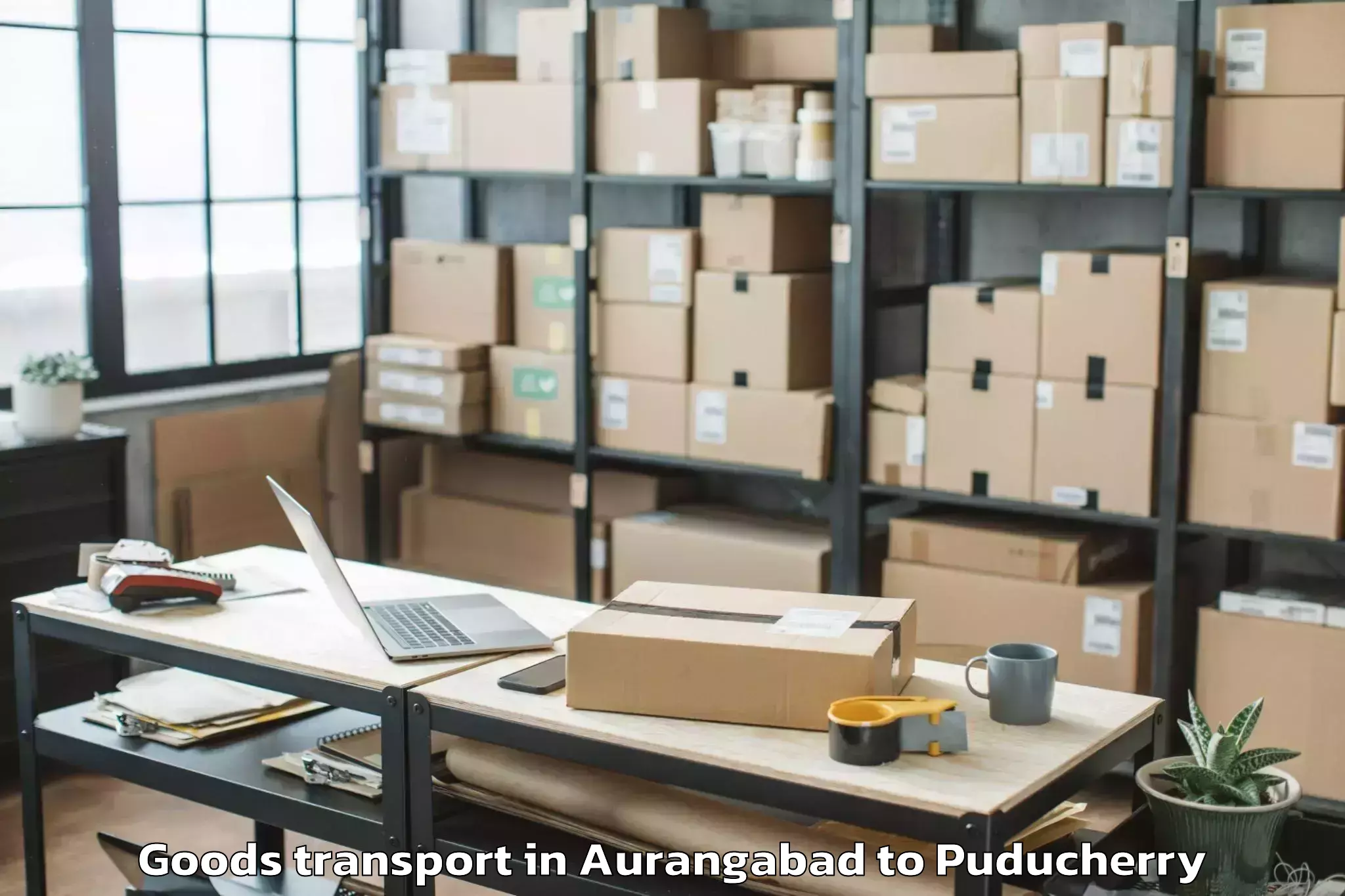 Easy Aurangabad to Sri Balaji Vidyapeeth Puducher Goods Transport Booking